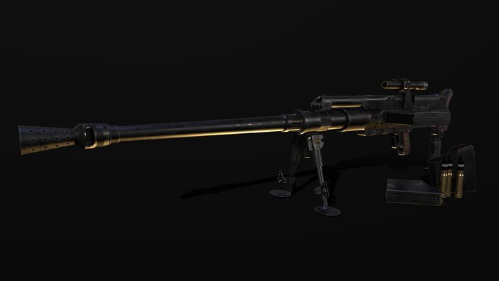 36M antitank rifle 3D Model