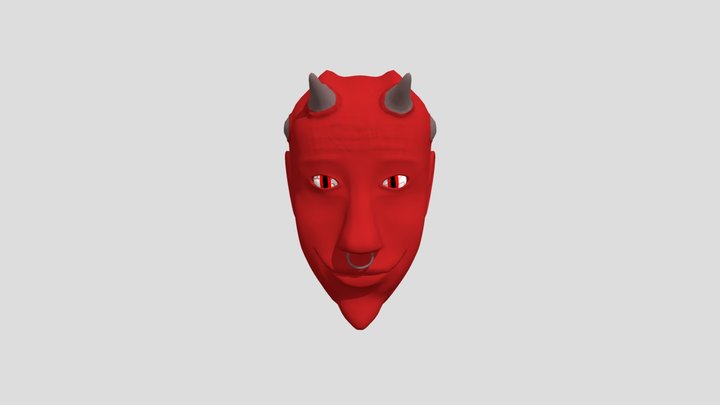 High Poly Devil Face 3D Model