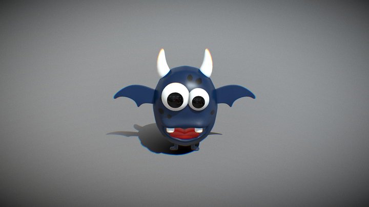 Cartoonish bat 3D Model