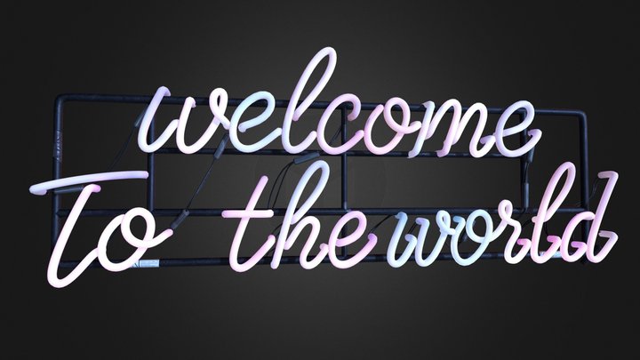 neonLight_welcometoTheWorld – Modello 3D gratuito STL