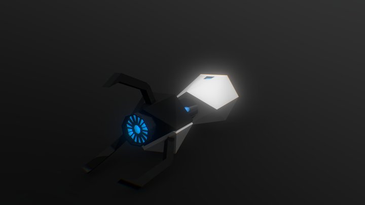 Low Poly Portal Gun 3D Model