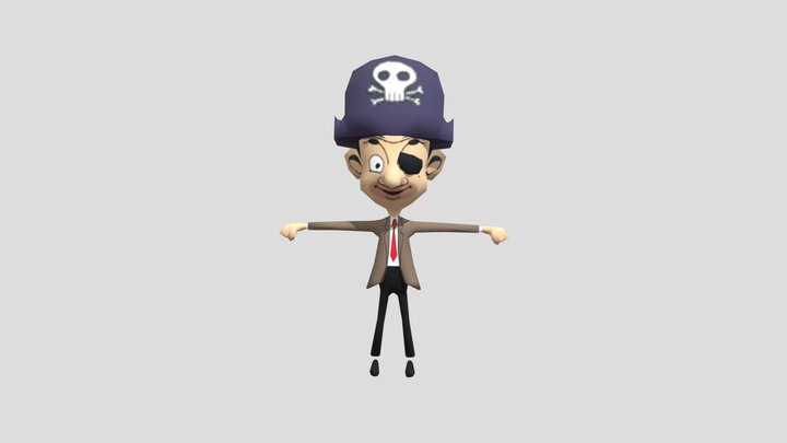 Wii - Mr Beans Wacky World - Mr Bean Pirate 3D Model
