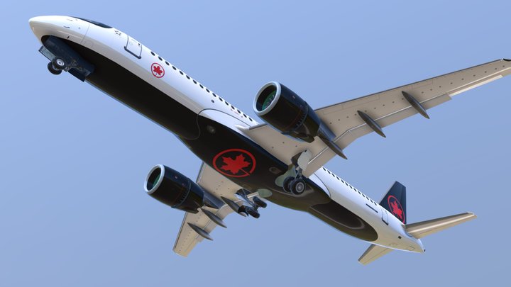 Airbus A220-300 Bombardier CSeries Air Canada 3D Model