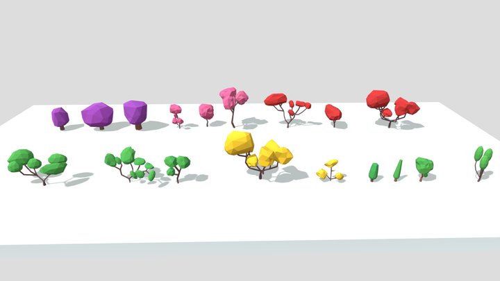 Stylized Low Poly Tree Pack for Free 3D Model