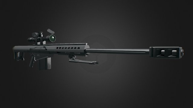 .50 Caliber Rifle 3D Model