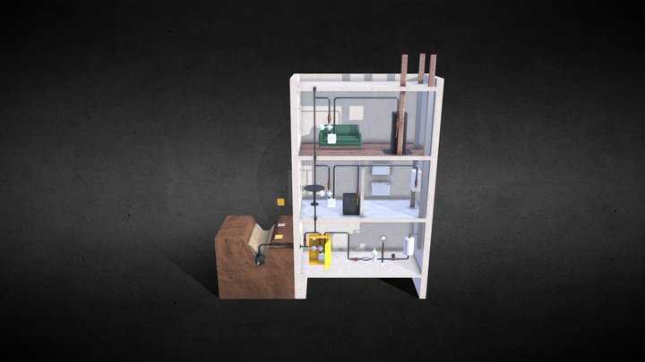 Plinske Instalacije sa animacijama 3D Model
