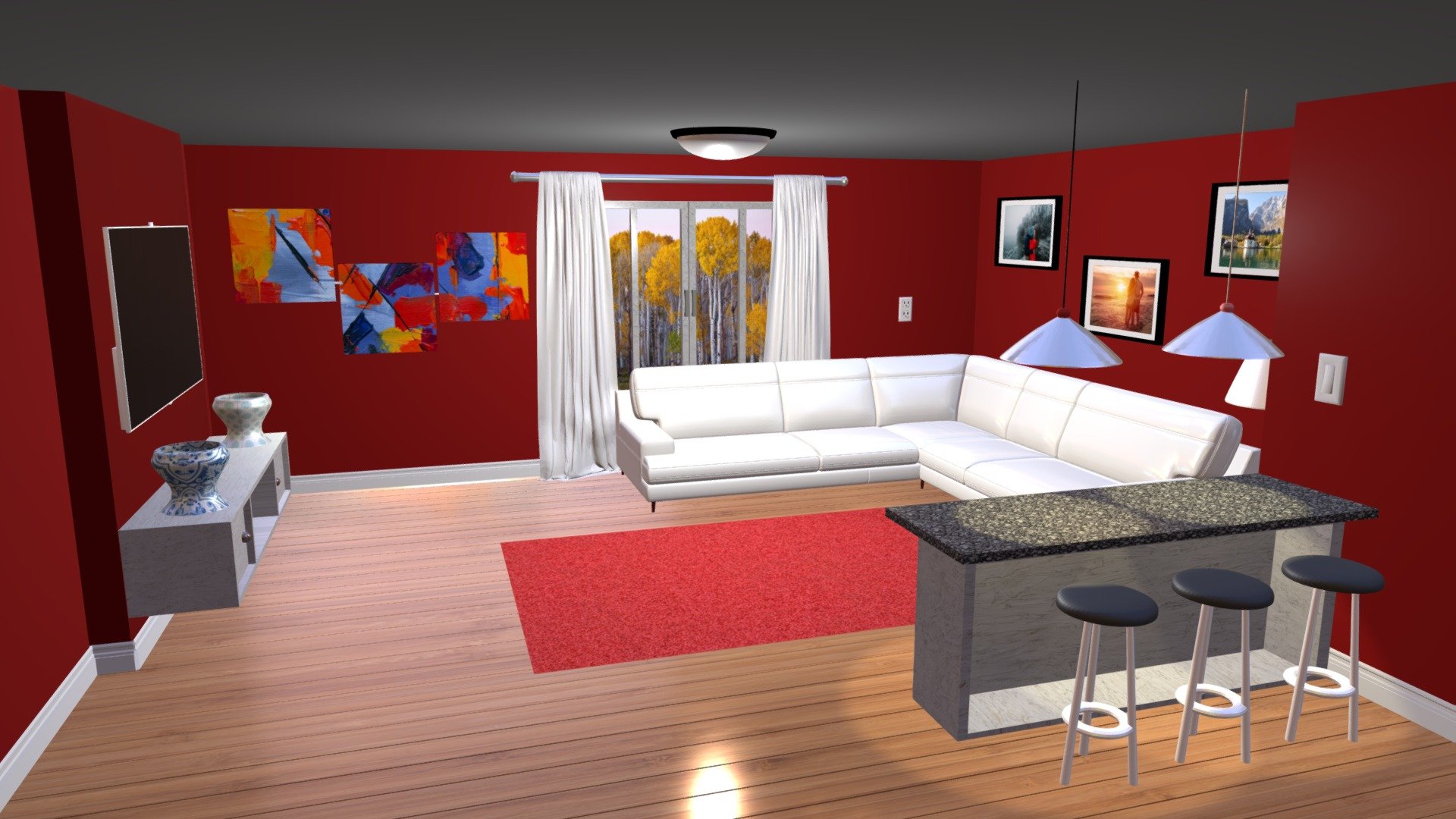 SALA DE ESTAR DINÂMICA E INTERATIVA — Sketchfab embed 3D viewer