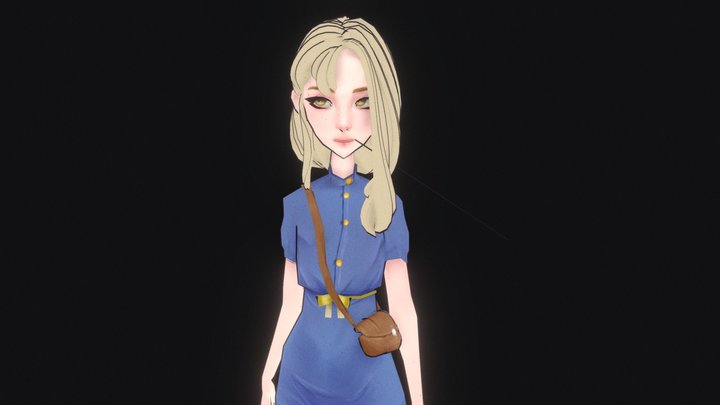 lowpoly girl 3D Model