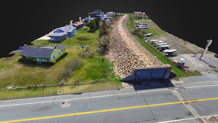 Hurricane Dike 1 Simplified 3d Mesh 3D Model