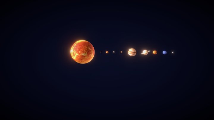 Solar System Animated 3D Model
