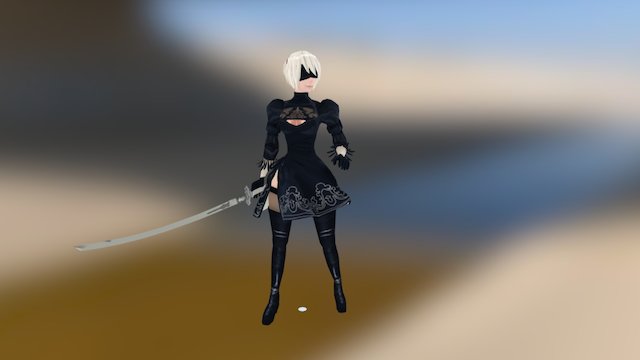 NieR Automata 2B 3D Model