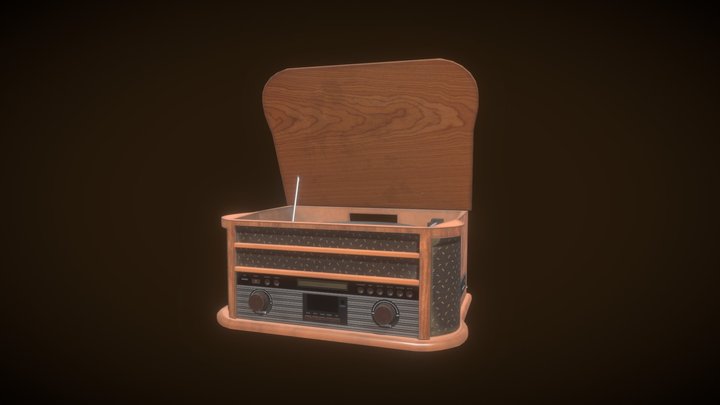 Retro Record Player 3D Model