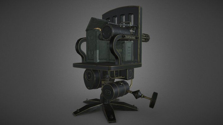 Steampunk chair turret 3D Model