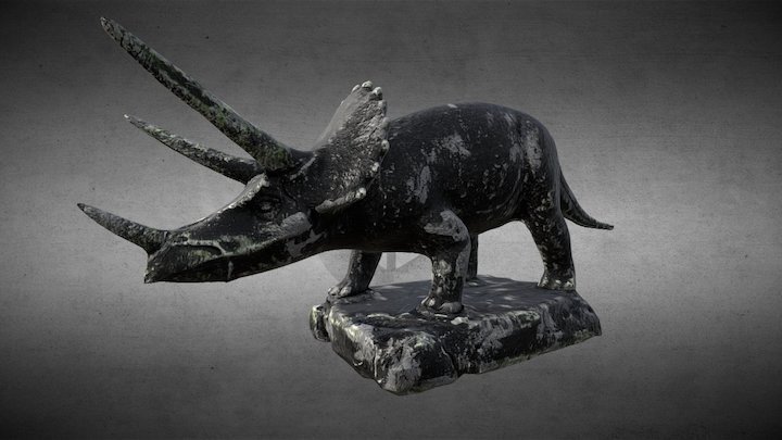 Triceratops Statue 3D Model