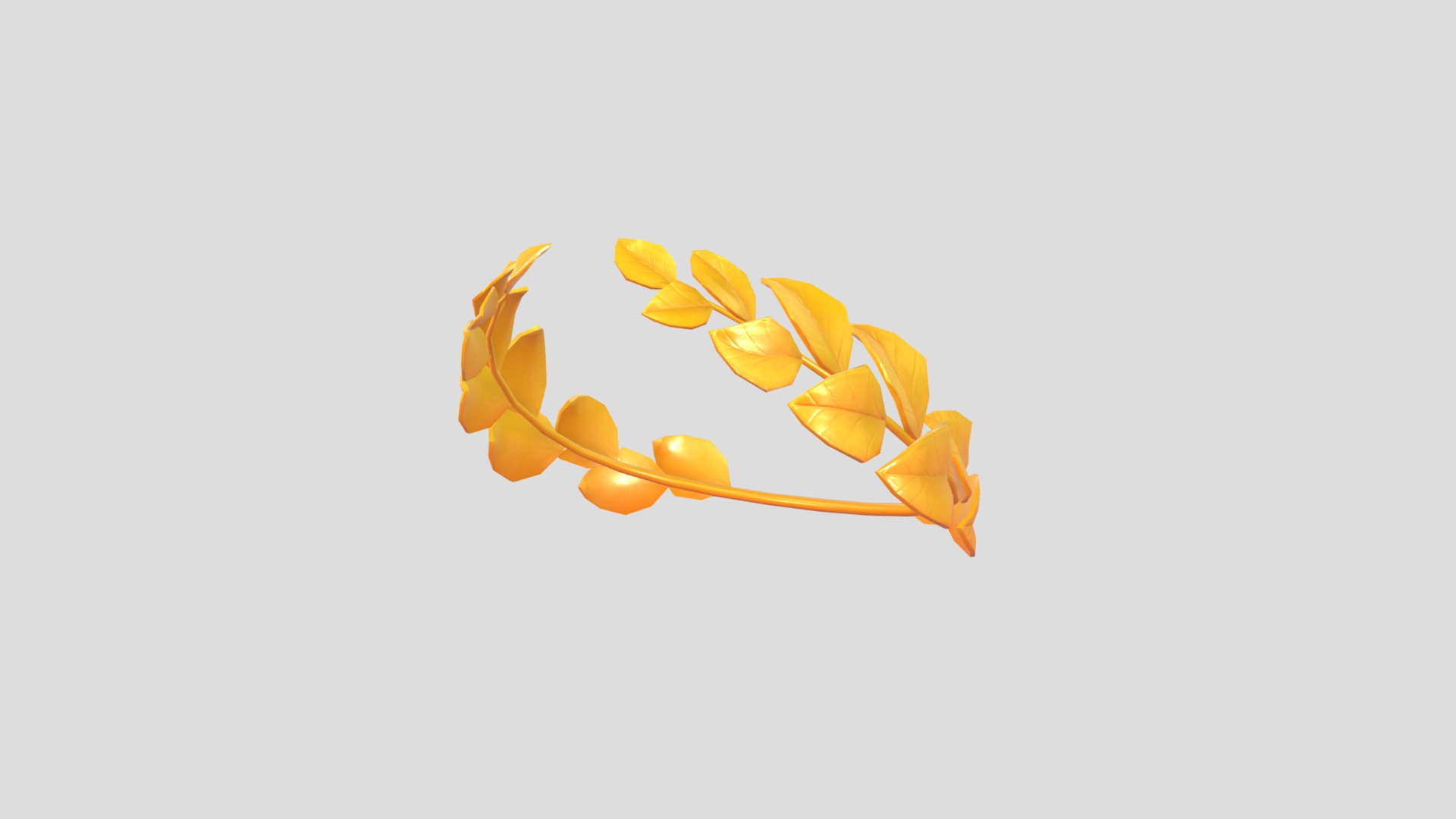 3D model Gold Laurel Wreath - This is a 3D model of the Gold Laurel Wreath. The 3D model is about a yellow flower with a stem.