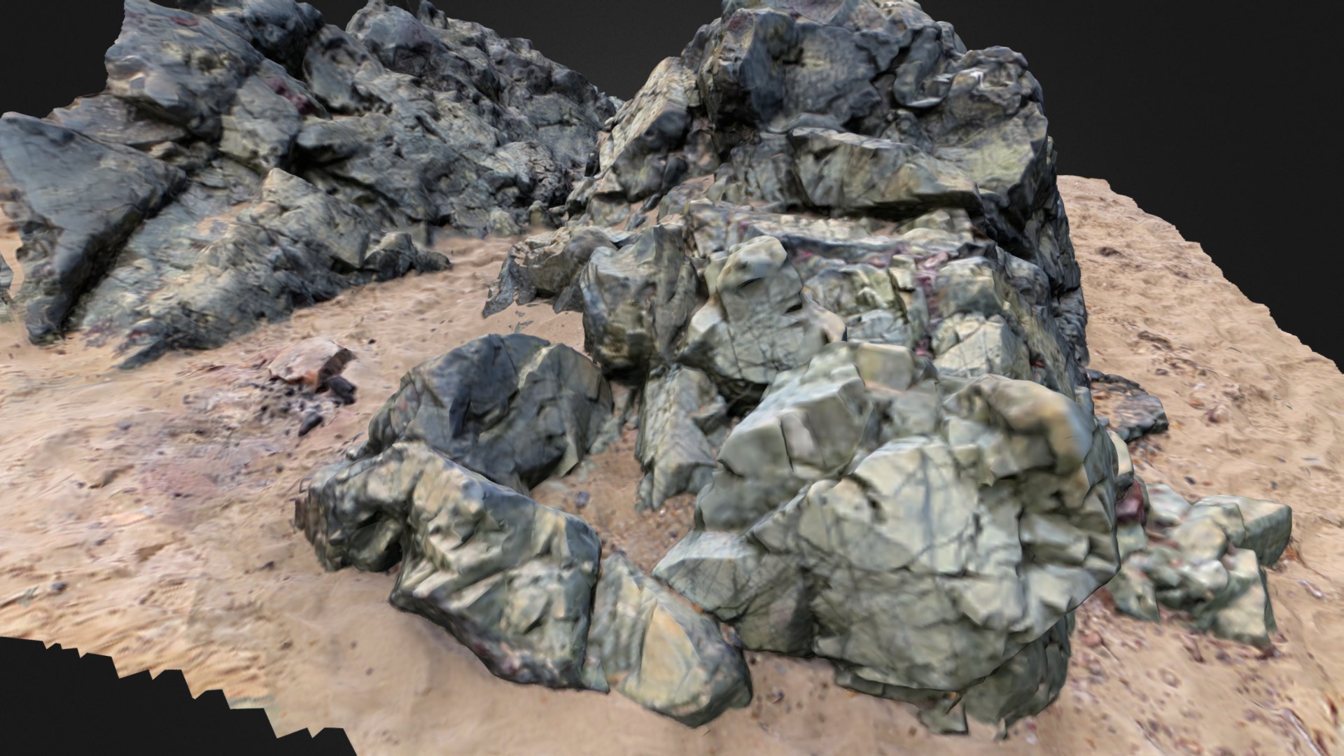 3D model llanddwyn Rock formation - This is a 3D model of the llanddwyn Rock formation. The 3D model is about a group of rocks.