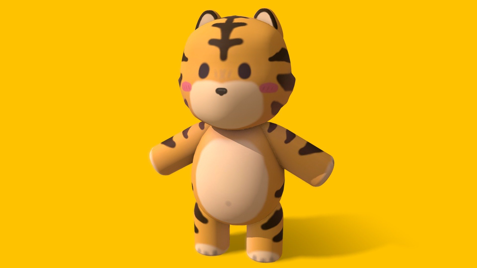 Low Poly Cute Tiger - 3D model by Hisqie Furqoni (@hisqiefurqoni) [23e0006]
