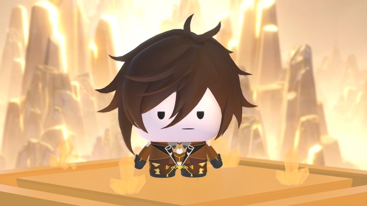 genshin impact - zhongli chibi