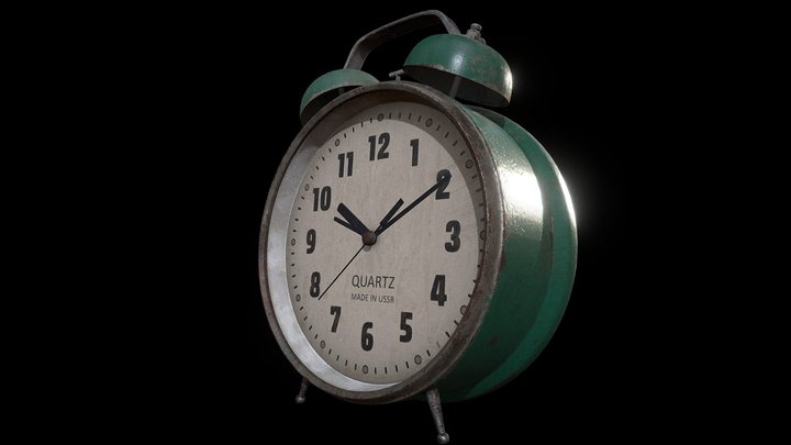 Old alarm clock (free) 3D Model