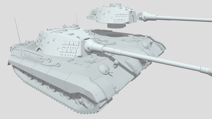 3d Printable Panzer VII - Tiger II 3D Model