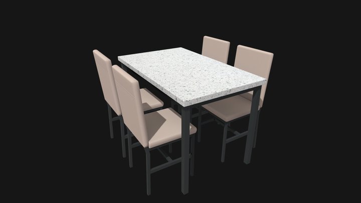 dining table and chairs 3D Model