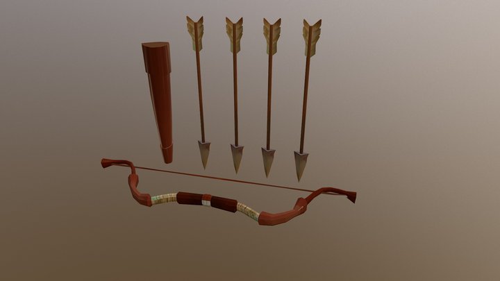 Bow and Arrow 3D Model