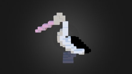 Voxel Pelican 3D Model