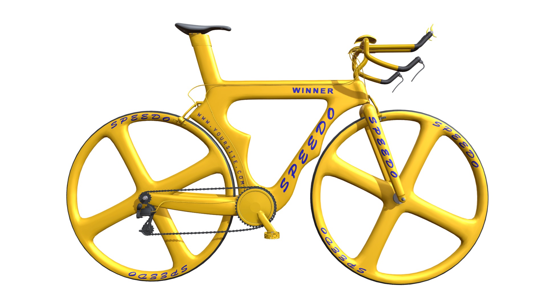 3D model Bike - This is a 3D model of the Bike. The 3D model is about a yellow and black bicycle.