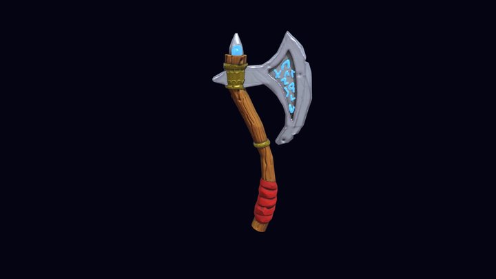 stylized game ready medieval axe 3D Model
