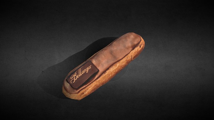 Low Poly Éclair Caramel 3D Model