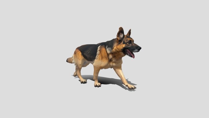Low poly German Shepherd dog 3d model free – Modello 3D gratuito STL