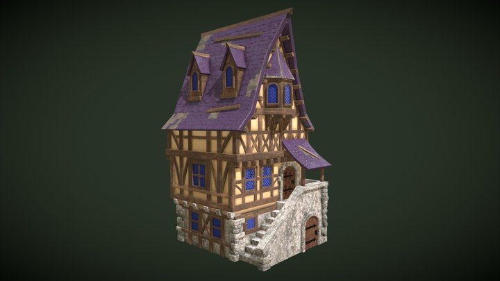 Townhouse 3 (simple texture edition) 3D Model