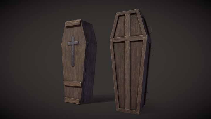 Wooden Coffins (Free) 3D Model