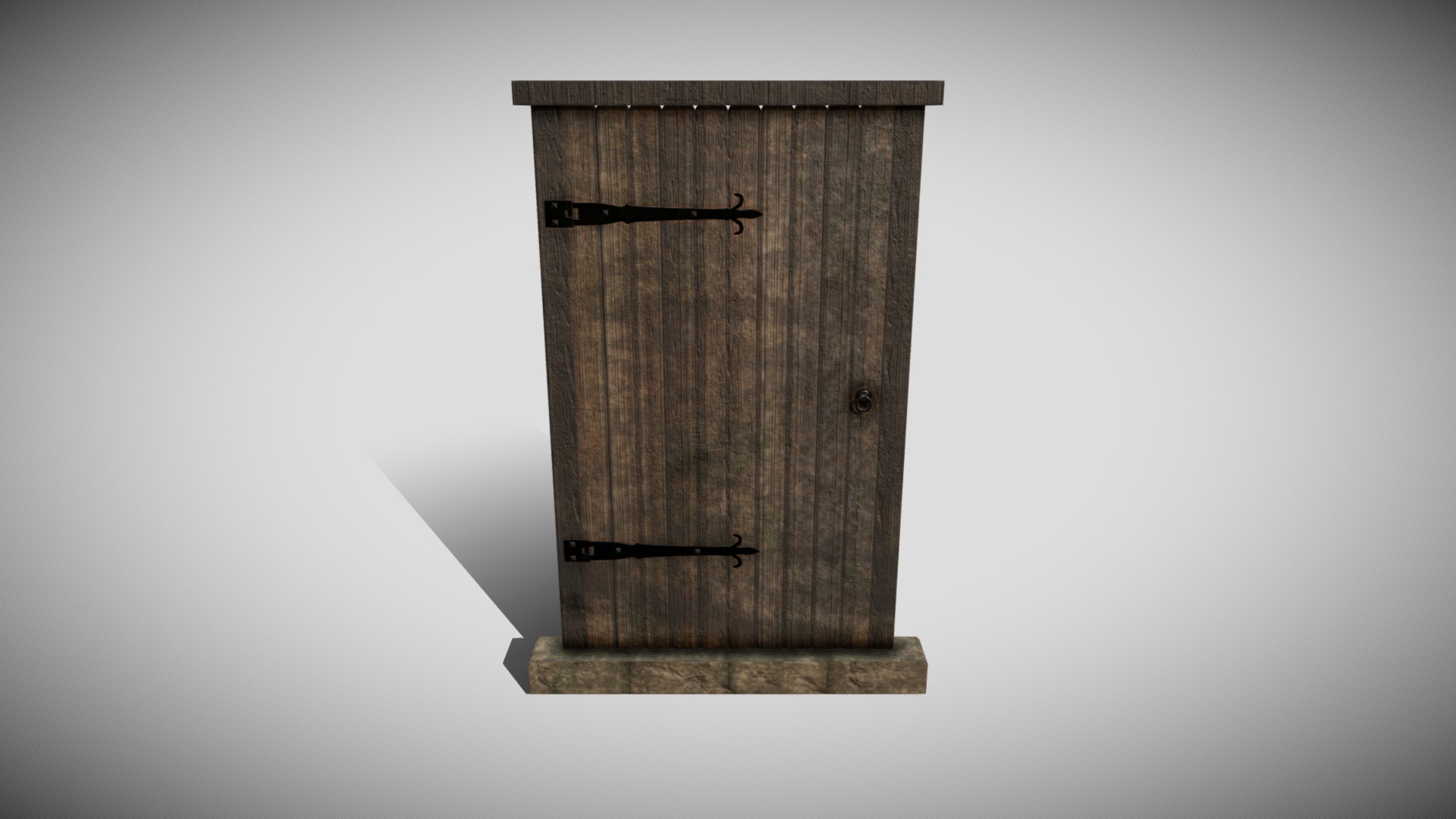 3D model Medieval Door & Frame - This is a 3D model of the Medieval Door & Frame. The 3D model is about a wooden box with a handle.