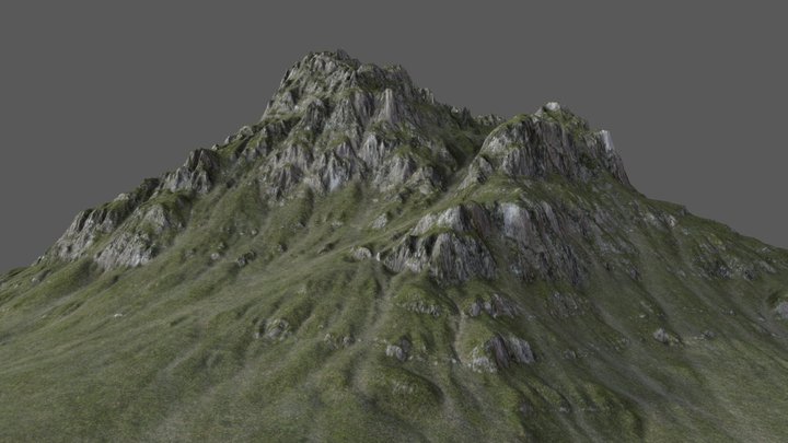 Grassy mountains 3D Model