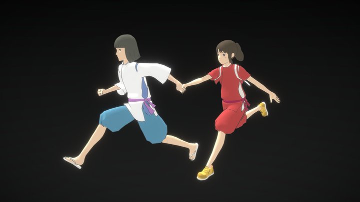 Haku & Chihiro from Spirited Away 3D Model