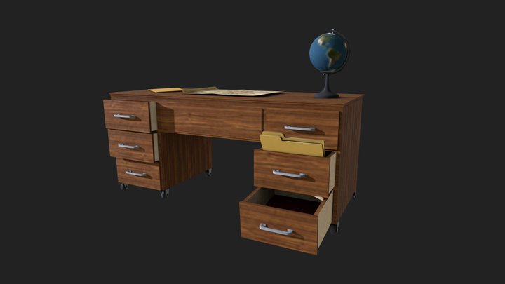 Old Simple Desk – Kostenloses 3D-Modell STL
