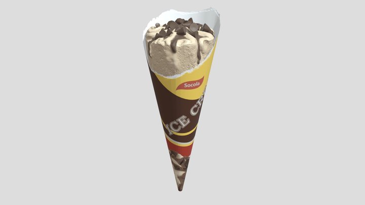 Ice Cream 01 Low Poly PBR Realistic 3D Model