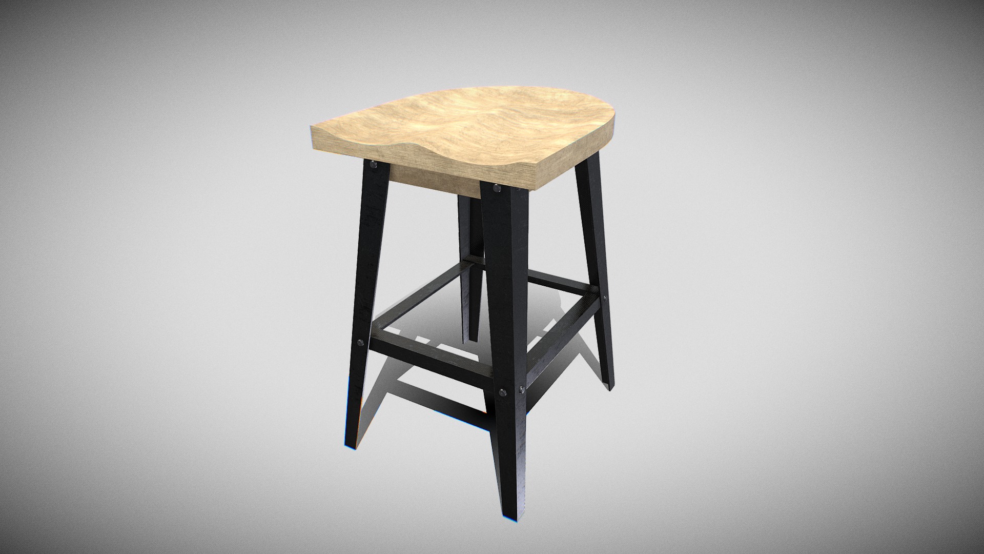 3D model Bar Chair 06 - This is a 3D model of the Bar Chair 06. The 3D model is about a stool on a white background.