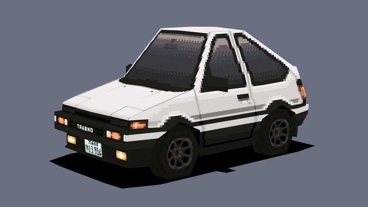 1985 Toyota Corolla AE86 Sprinter Trueno Panda 3D Model