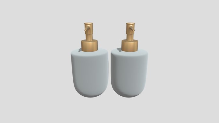 Soap Bottle Black Golden Marble – Free 3D Model STL