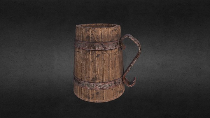 Wooden Mug 3D Model