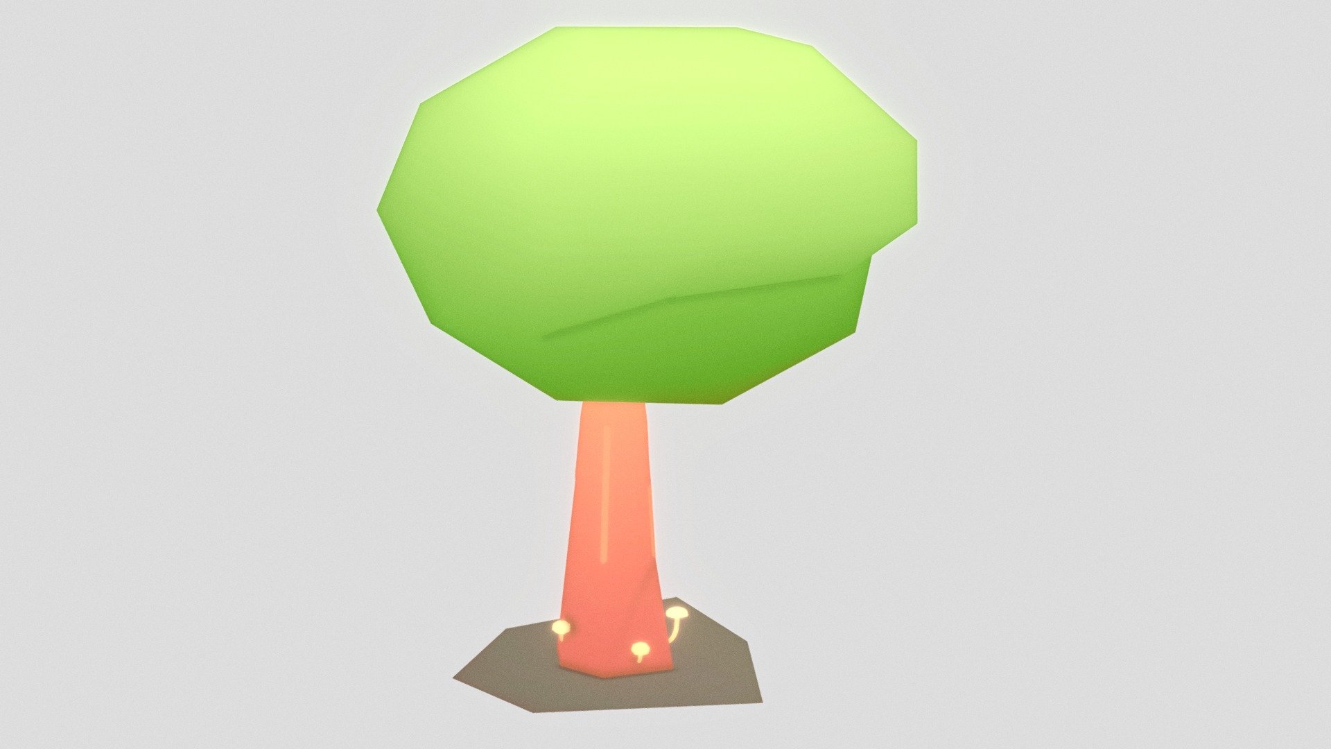 Gradient Textured Tree with Mushroom