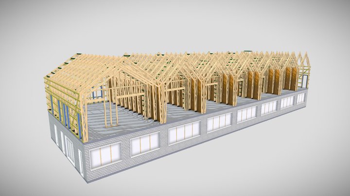 Мансардный этаж гостиничного комплекса 3D Model