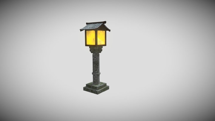 Japanese stone lamp 3D Model