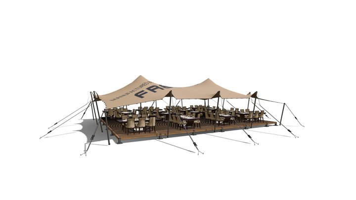 10m x 15m - Dining Setup 3D Model