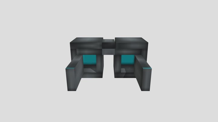 Minecraft glasses  low poly 3D Model