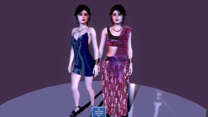 Indian Girl ANUSHREE_AX09OM Indian Female POSE 3D Model