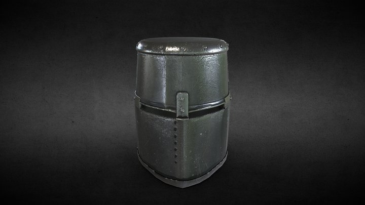 Templar Style Medieval Healmet 3D Model