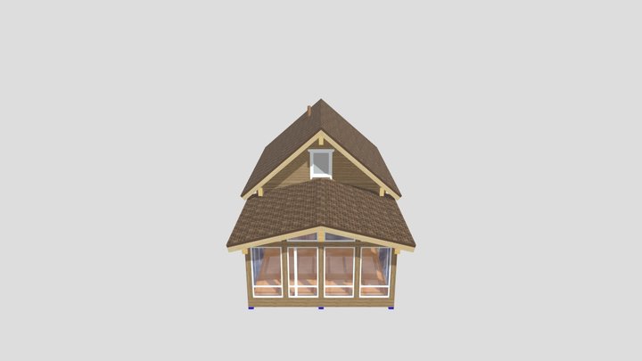 терраса к бане 3D Model